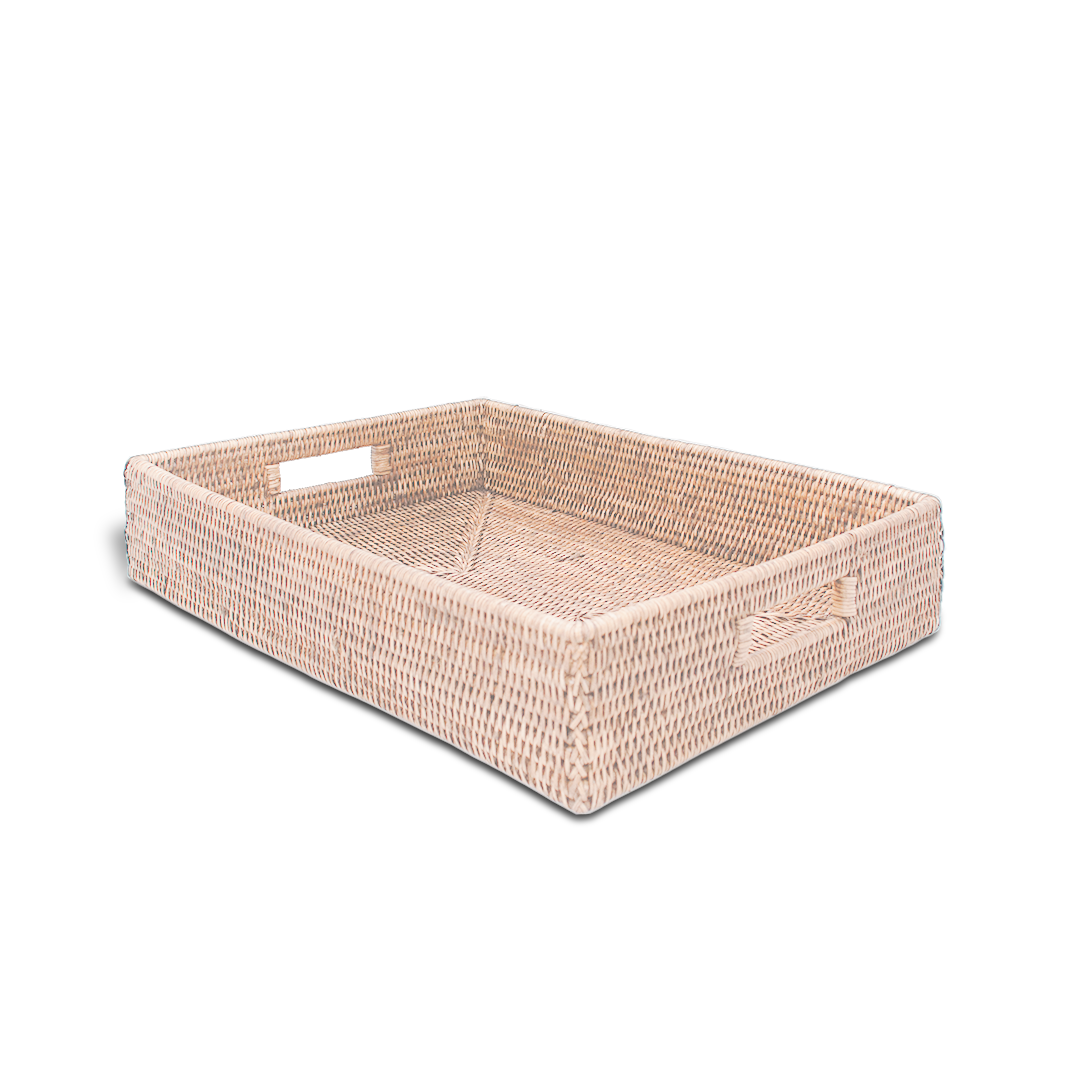 Поднос DECOR WALTHER, BASKET TRAY, 10 x 45 x 34 см, ротанг светлый