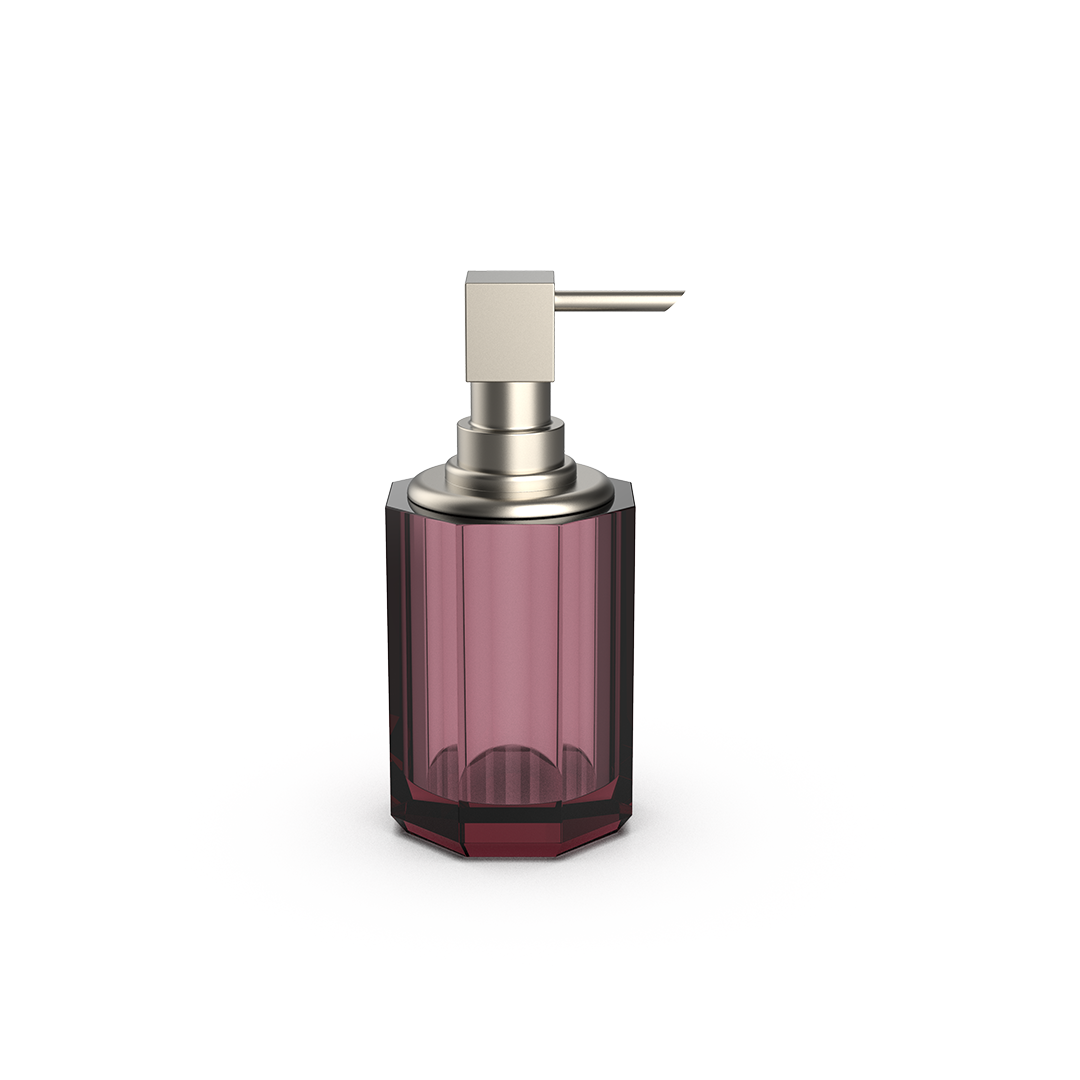 Дозатор для жидкого мыла Decor Walther, KRISTALL, 130 мл, цвет Rich Burgundy / Nickel Satin